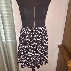 Strapless corset style zip front sundress